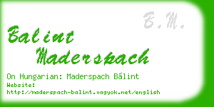 balint maderspach business card